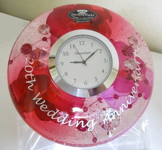 オリジナルプレゼント　お花の置時計